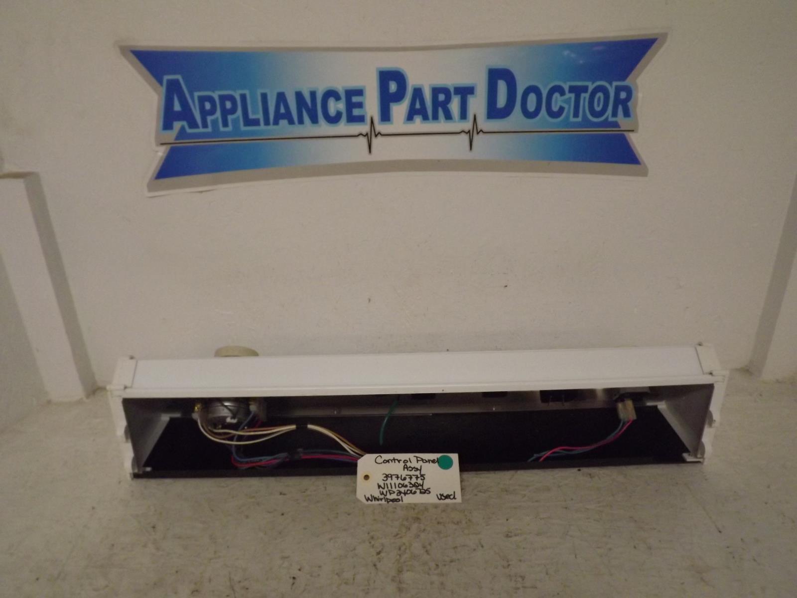 Whirlpool Dryer W11106324 WP3406725 3976775 Control Panel Assy Used Whirlpool Dryer W11106324 WP3406725 3976775 Control Panel Assy Used